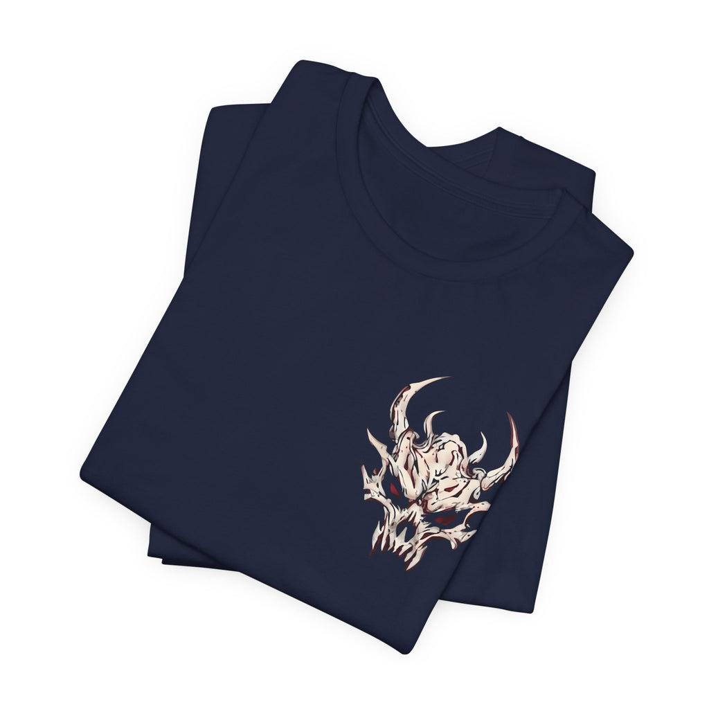 Demon Skull Chest Tee — Gothic Horned Skull T-Shirt