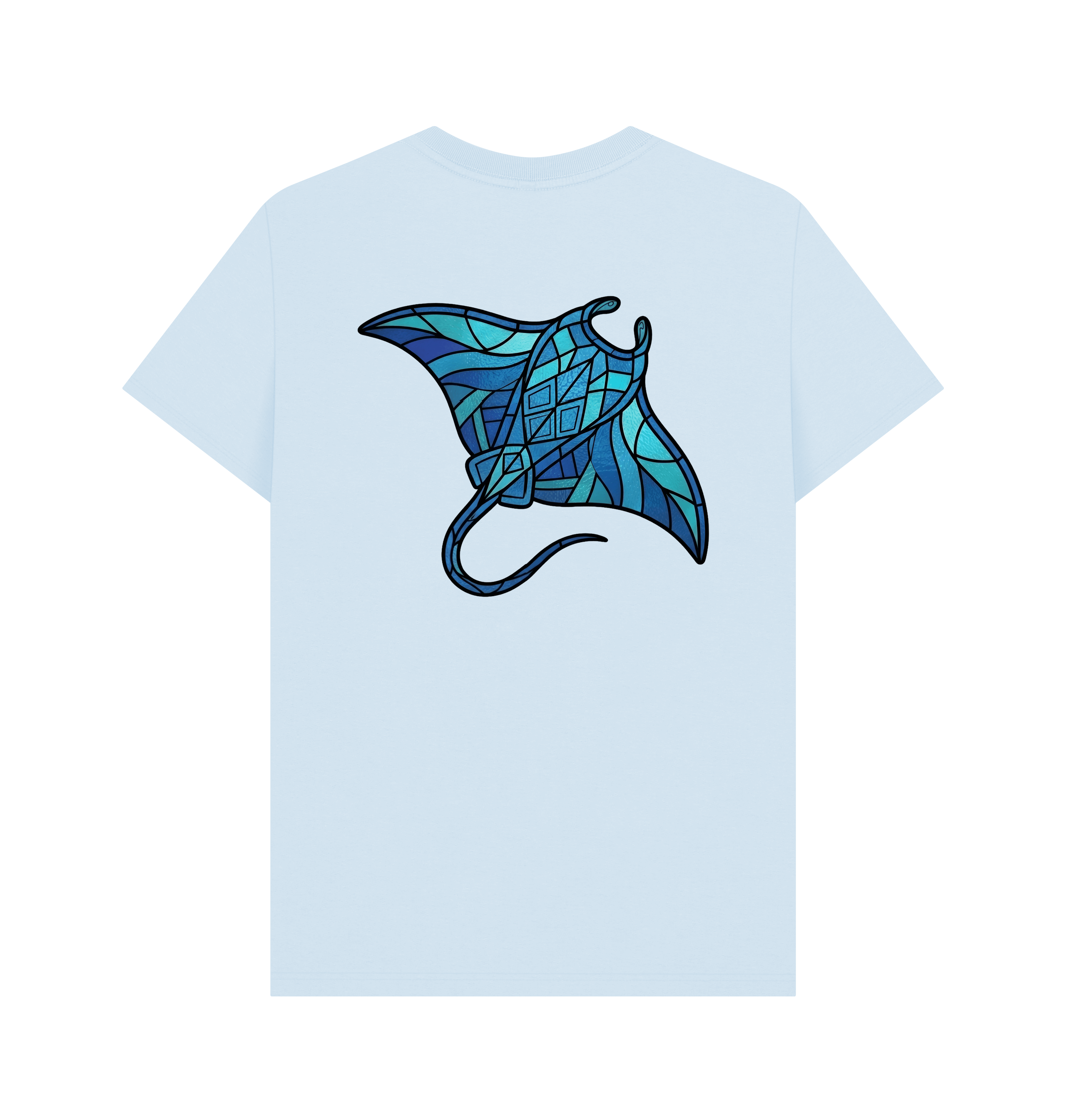 Sky Blue Printed T-shirt Back