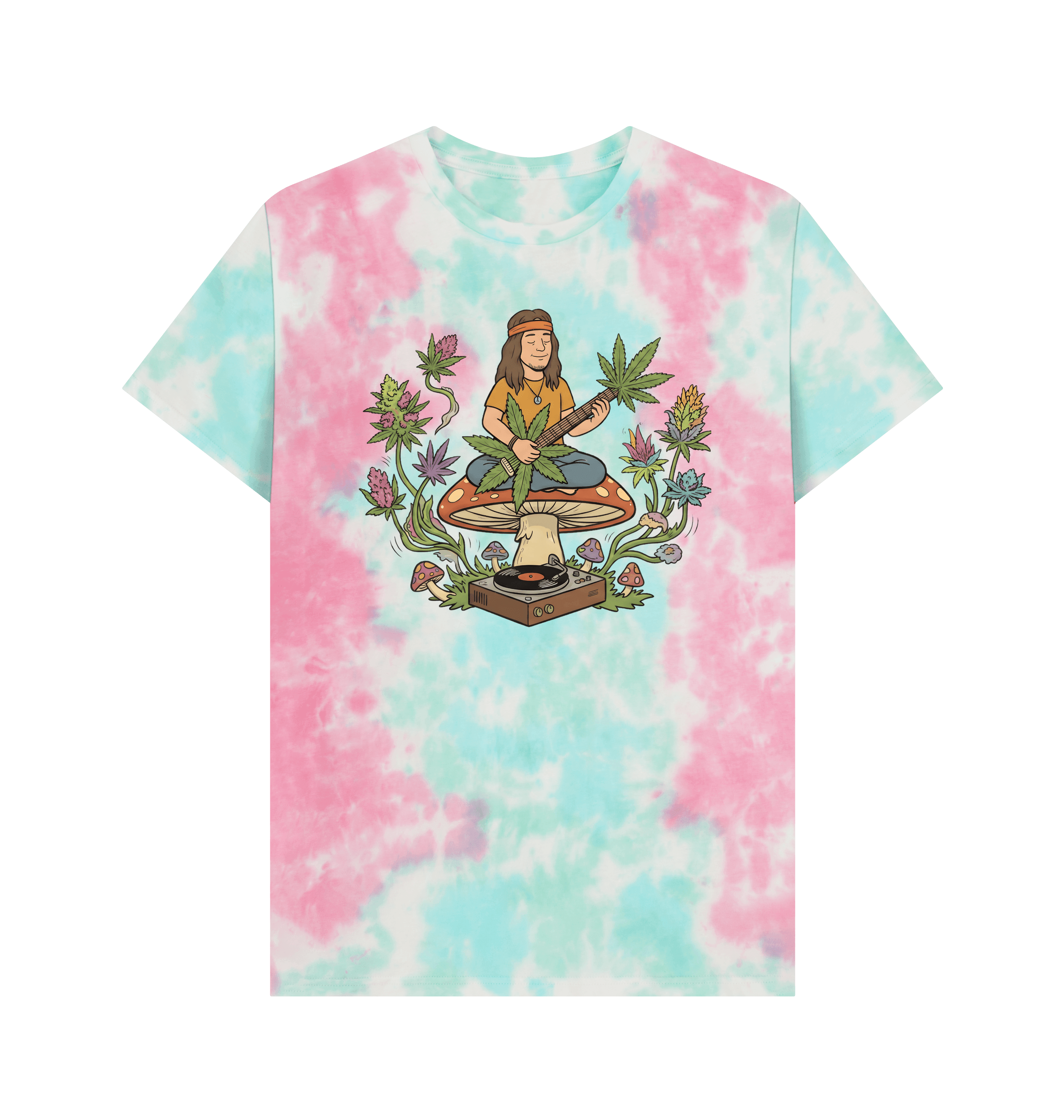 Pastel Tie Dye Printed Premium T-Shirt Front
