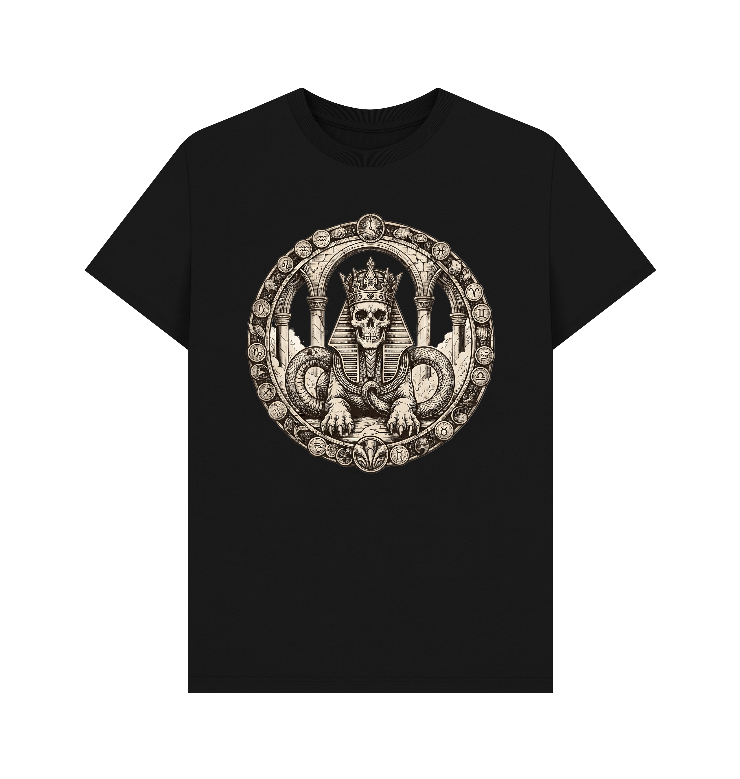 Black Printed T-shirt Front