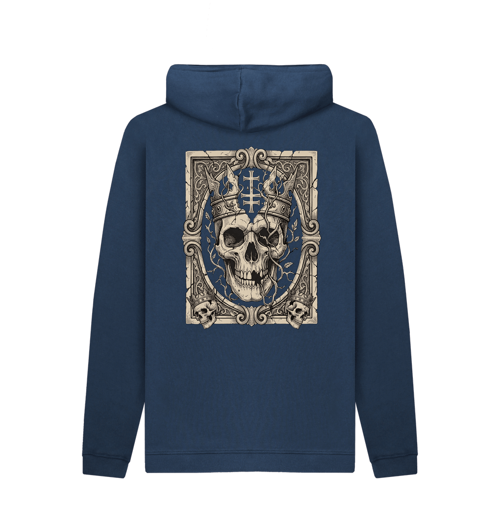 Navy Printed Hoody Back