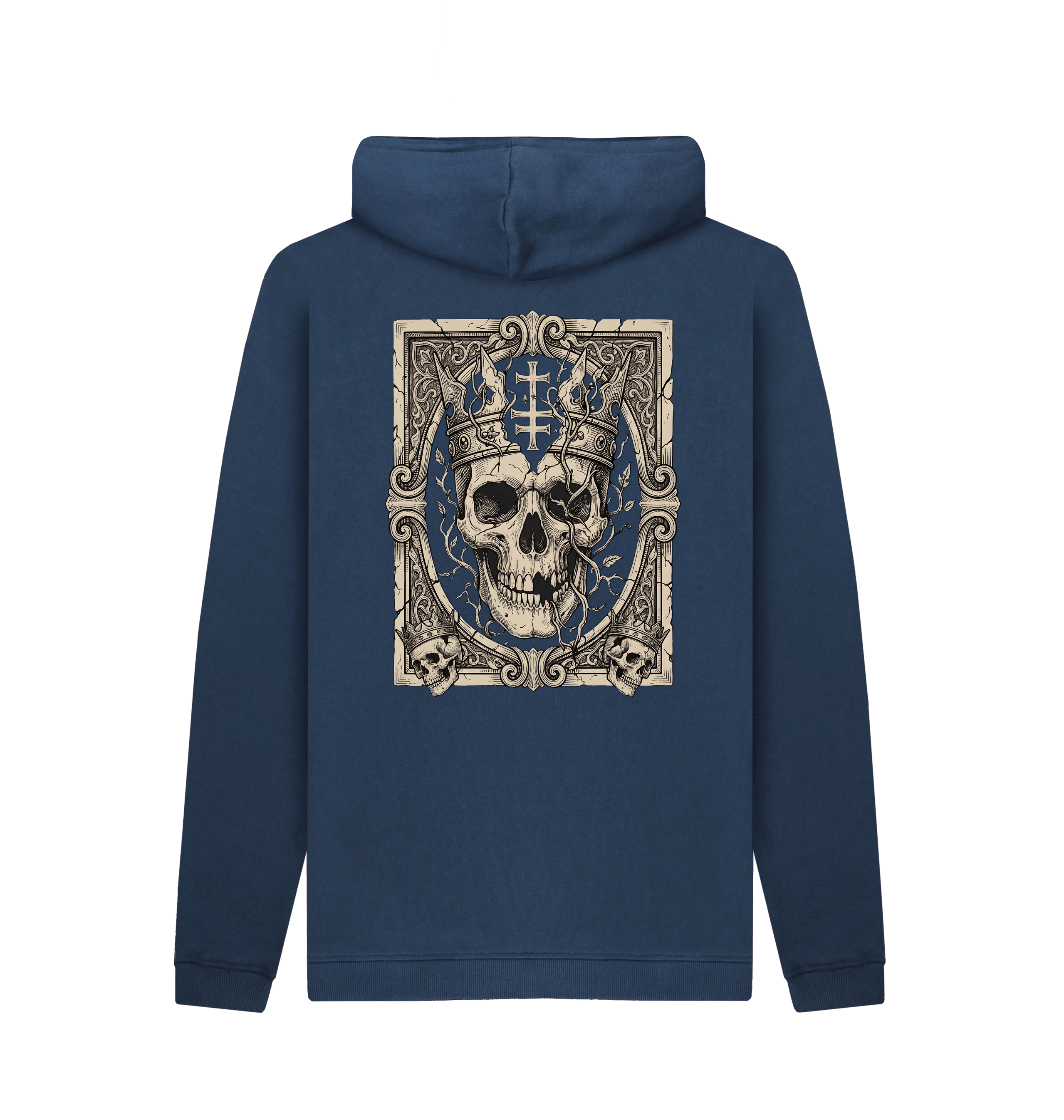Navy Printed Hoody Back
