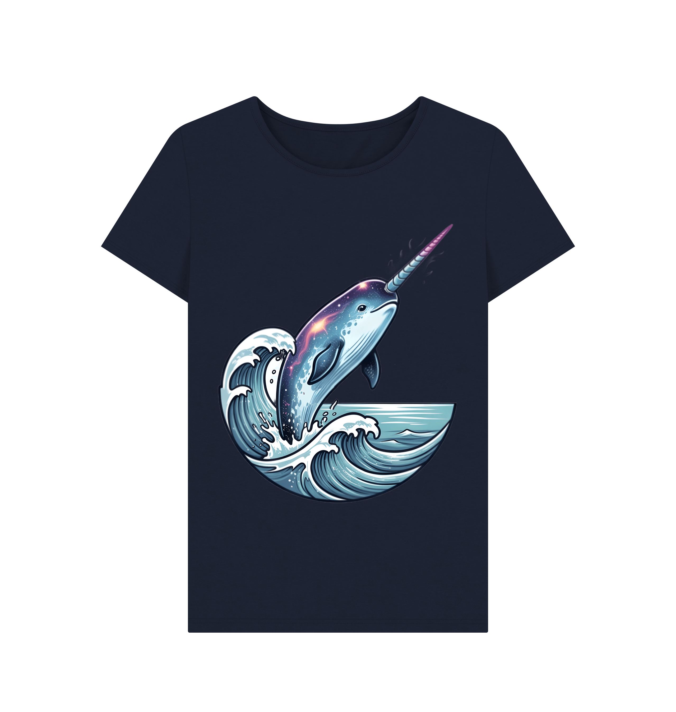 Navy Blue Printed T-shirt Front