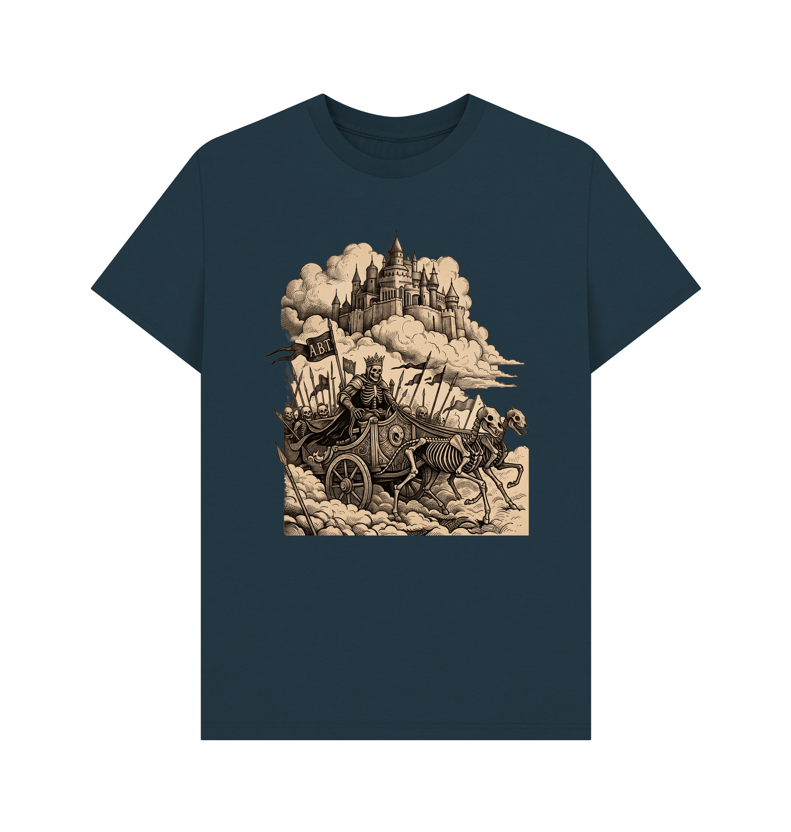 Denim Blue Printed T-shirt Front
