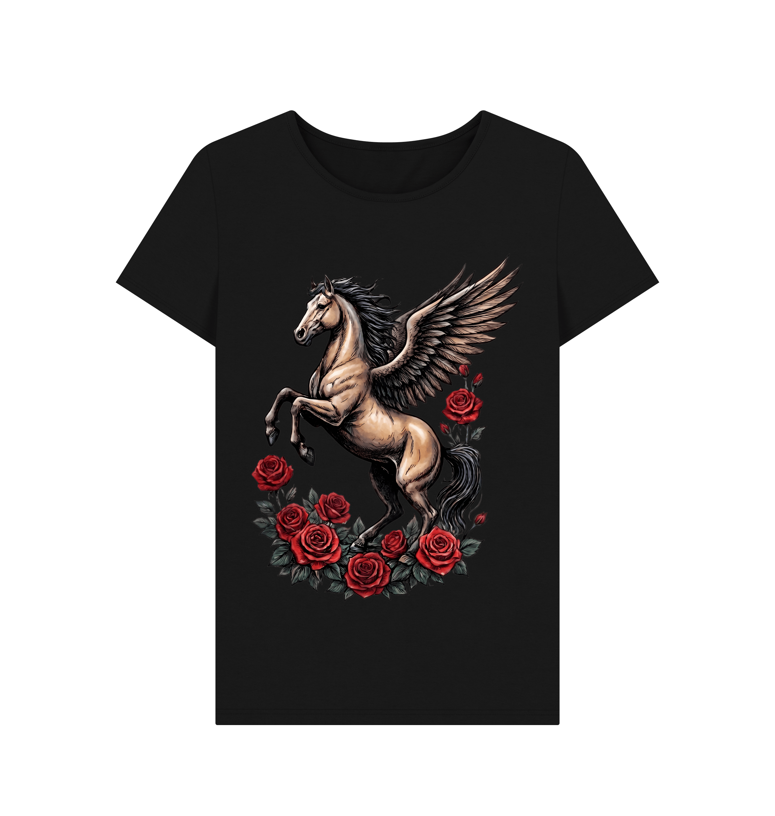 Black Printed T-shirt Front