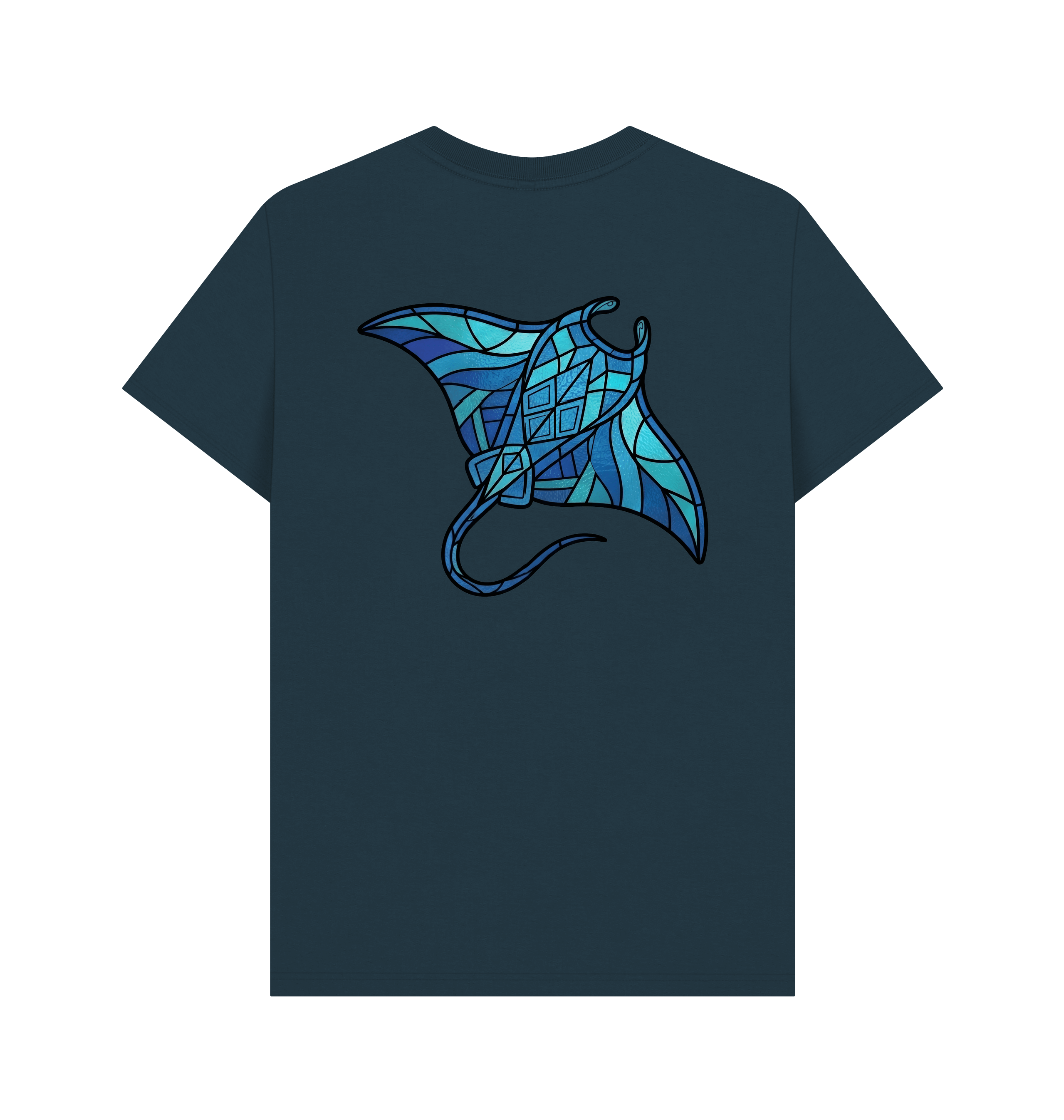 Denim Blue Printed T-shirt Back