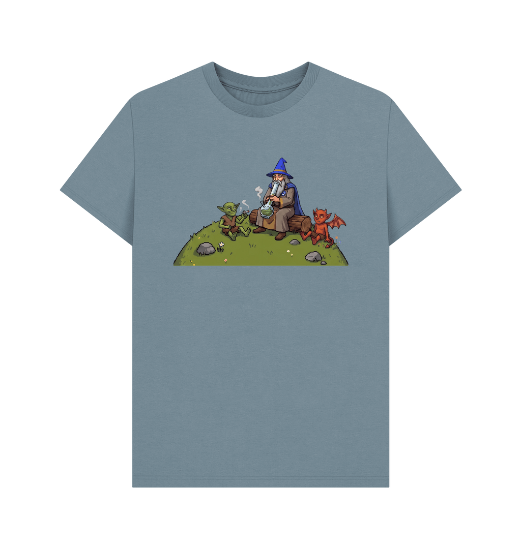 Stone Blue Printed T-shirt Front