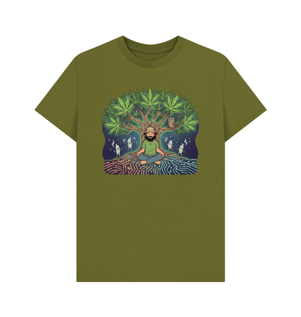 Moss Green Printed T-shirt Front