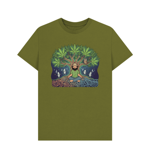 Moss Green Printed T-shirt Front