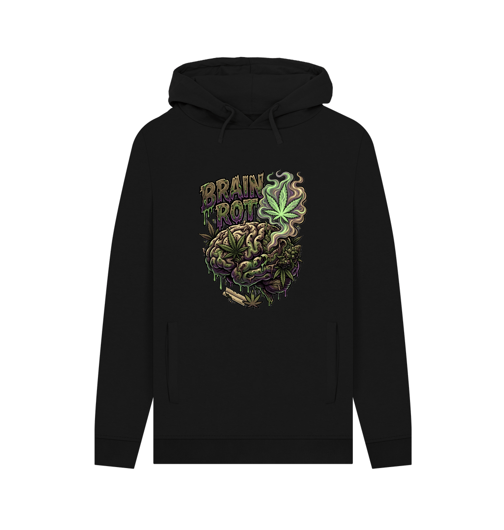Black Printed Hoody Front