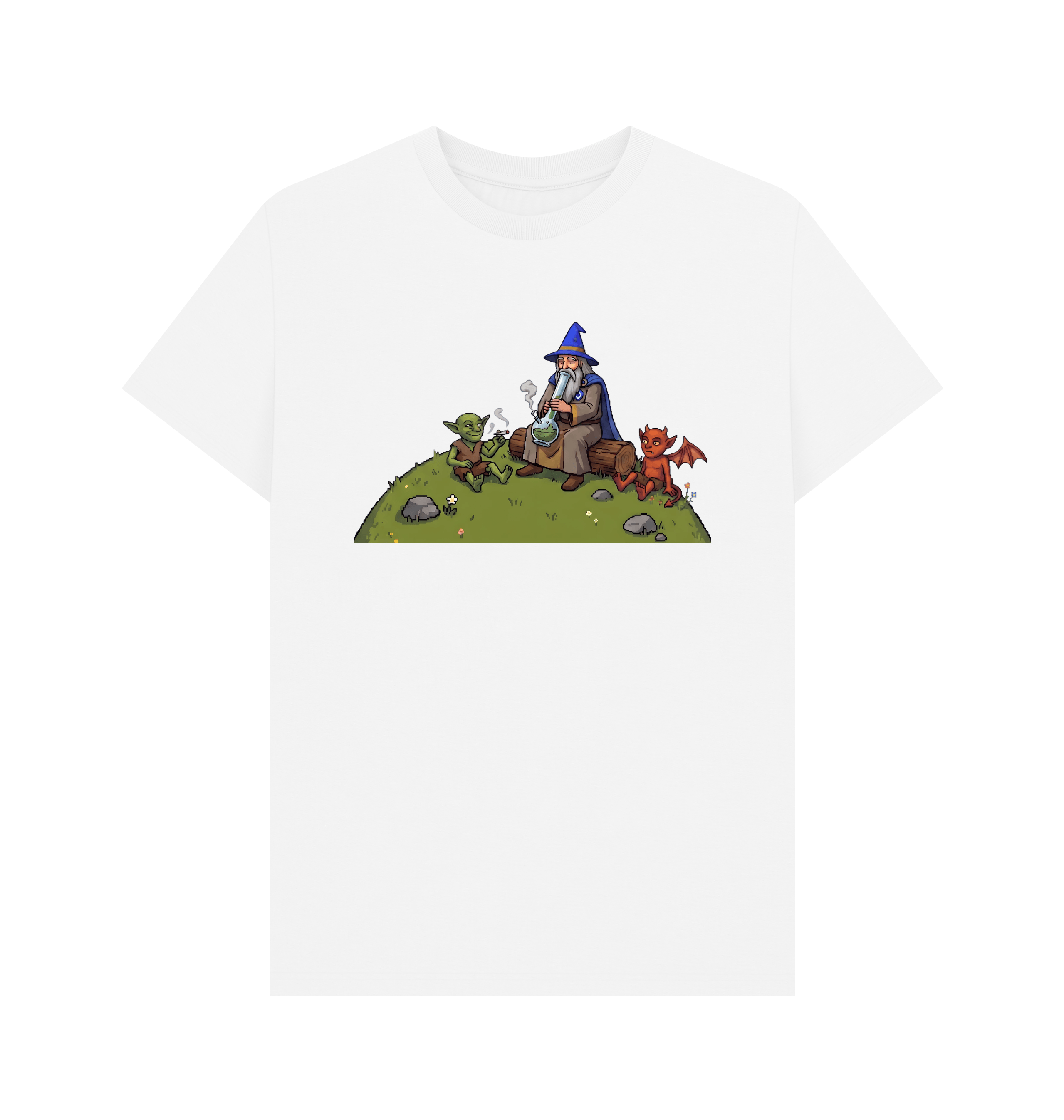 White Printed T-shirt Front