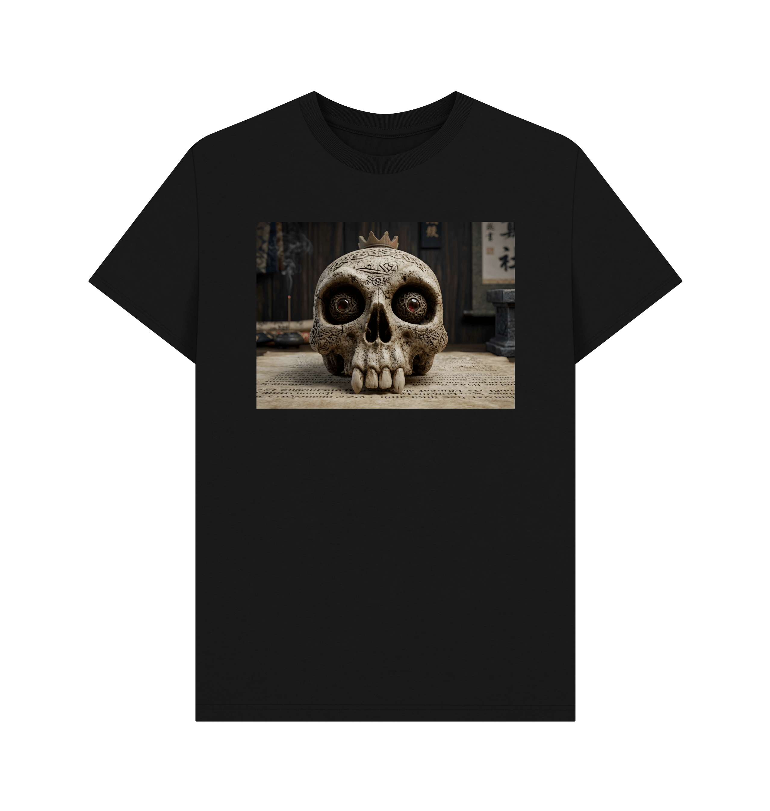 Black Printed T-shirt Front