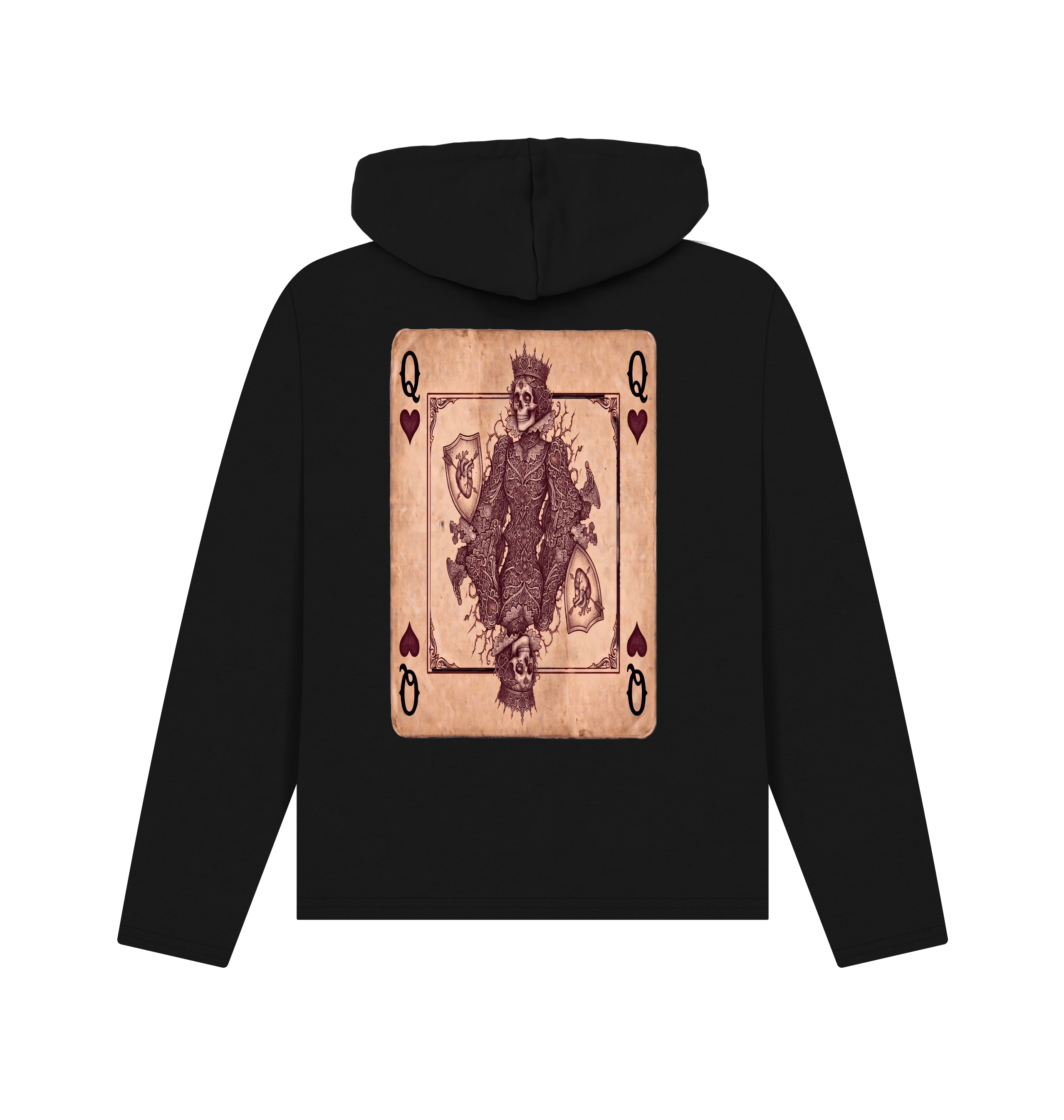Black Printed Hoody Back