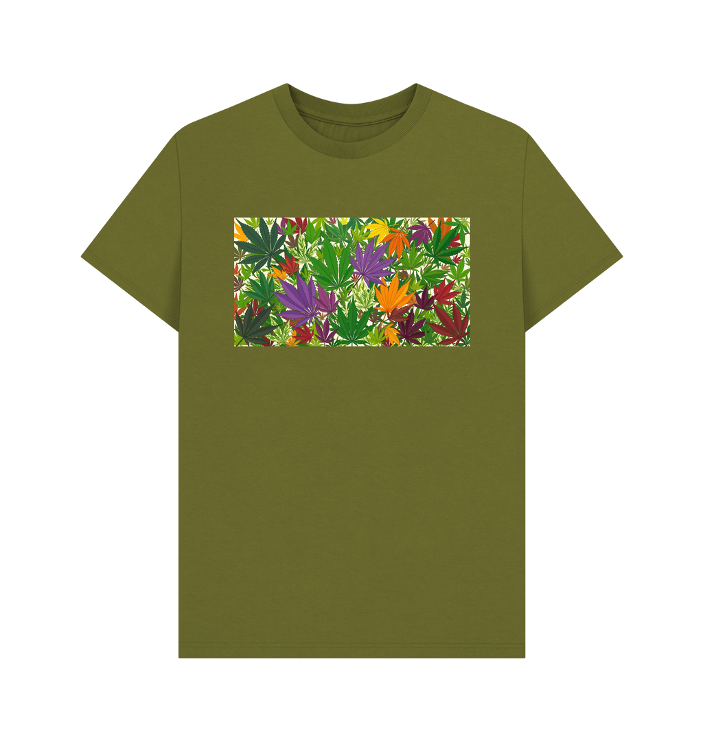 Moss Green Printed T-shirt Front