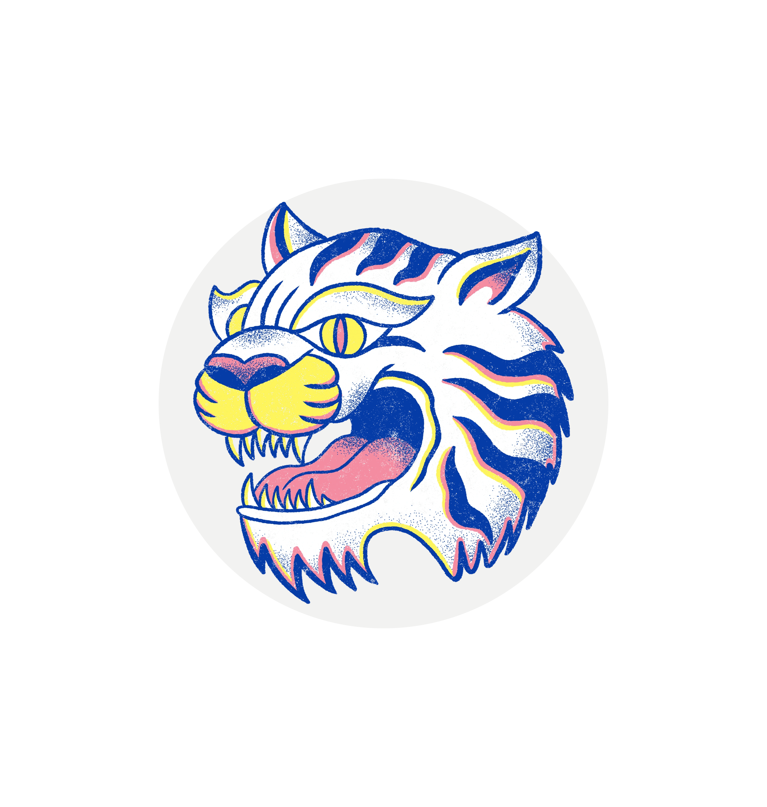 White Printed Circle Sticker Front