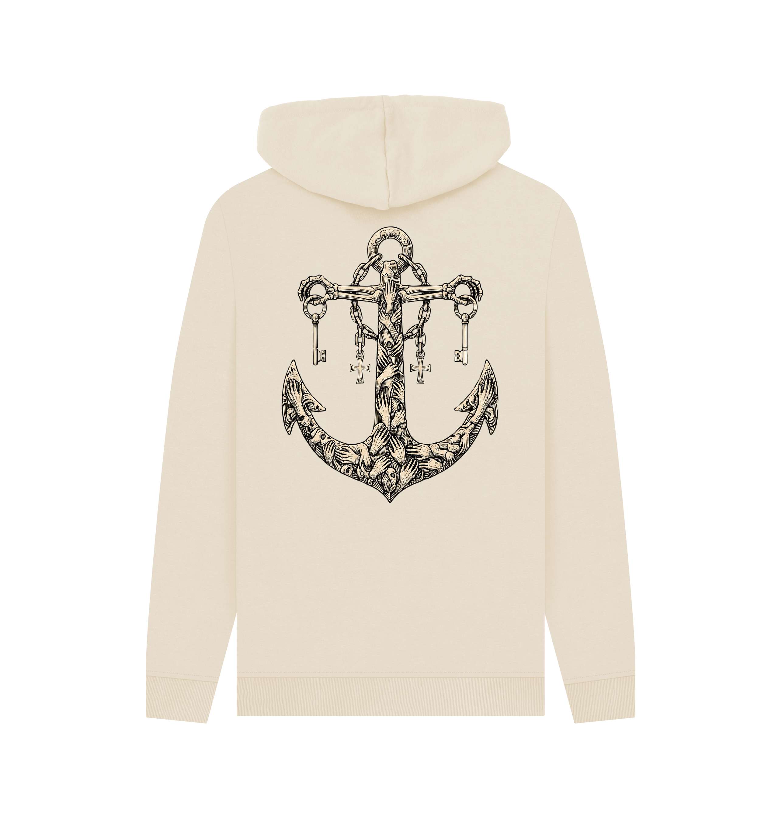 Oat Printed Hoody Back