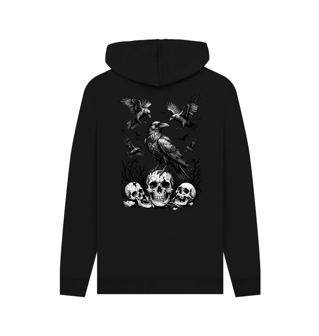 Black Printed Hoody Back
