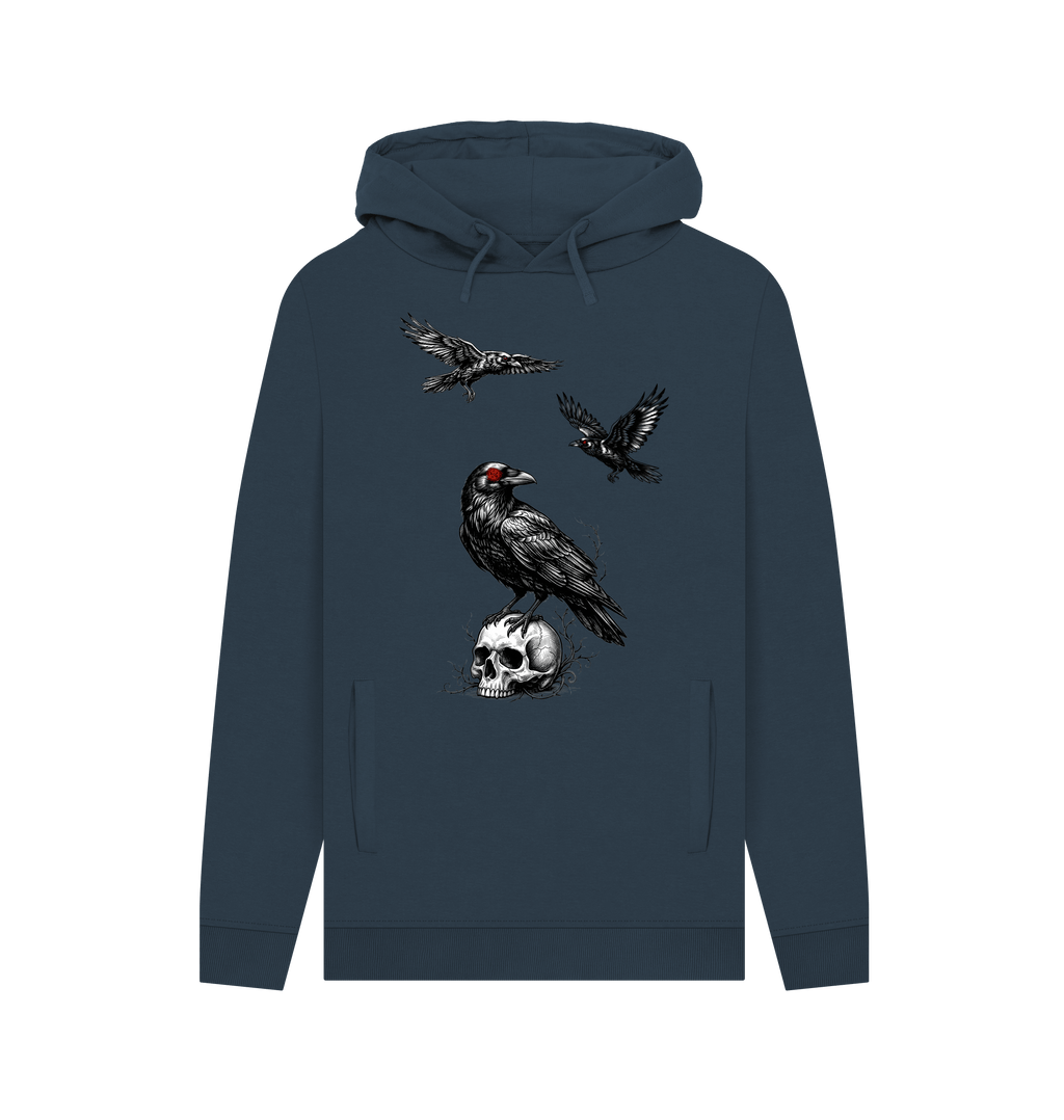 Navy Printed Hoody Front