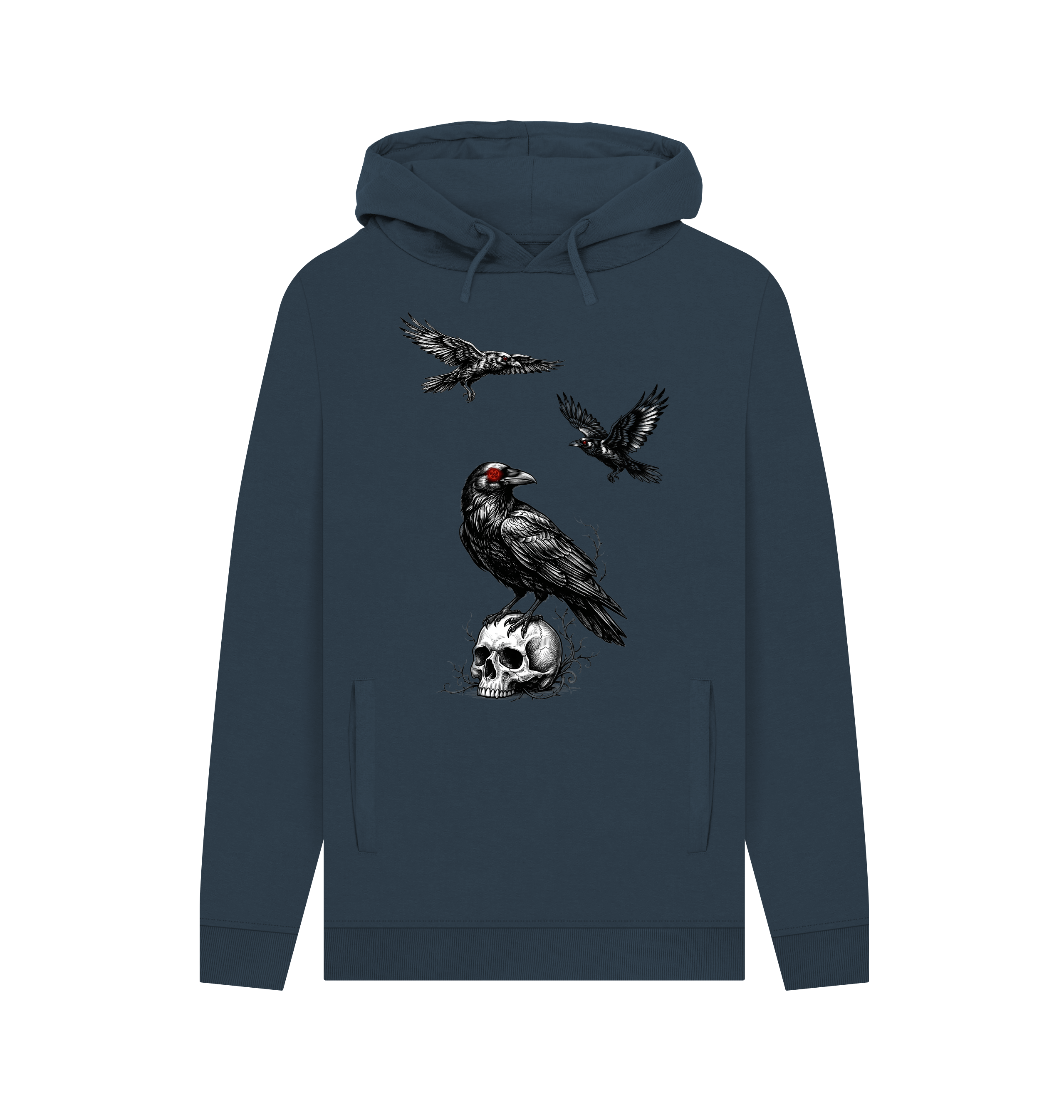 Navy Printed Hoody Front