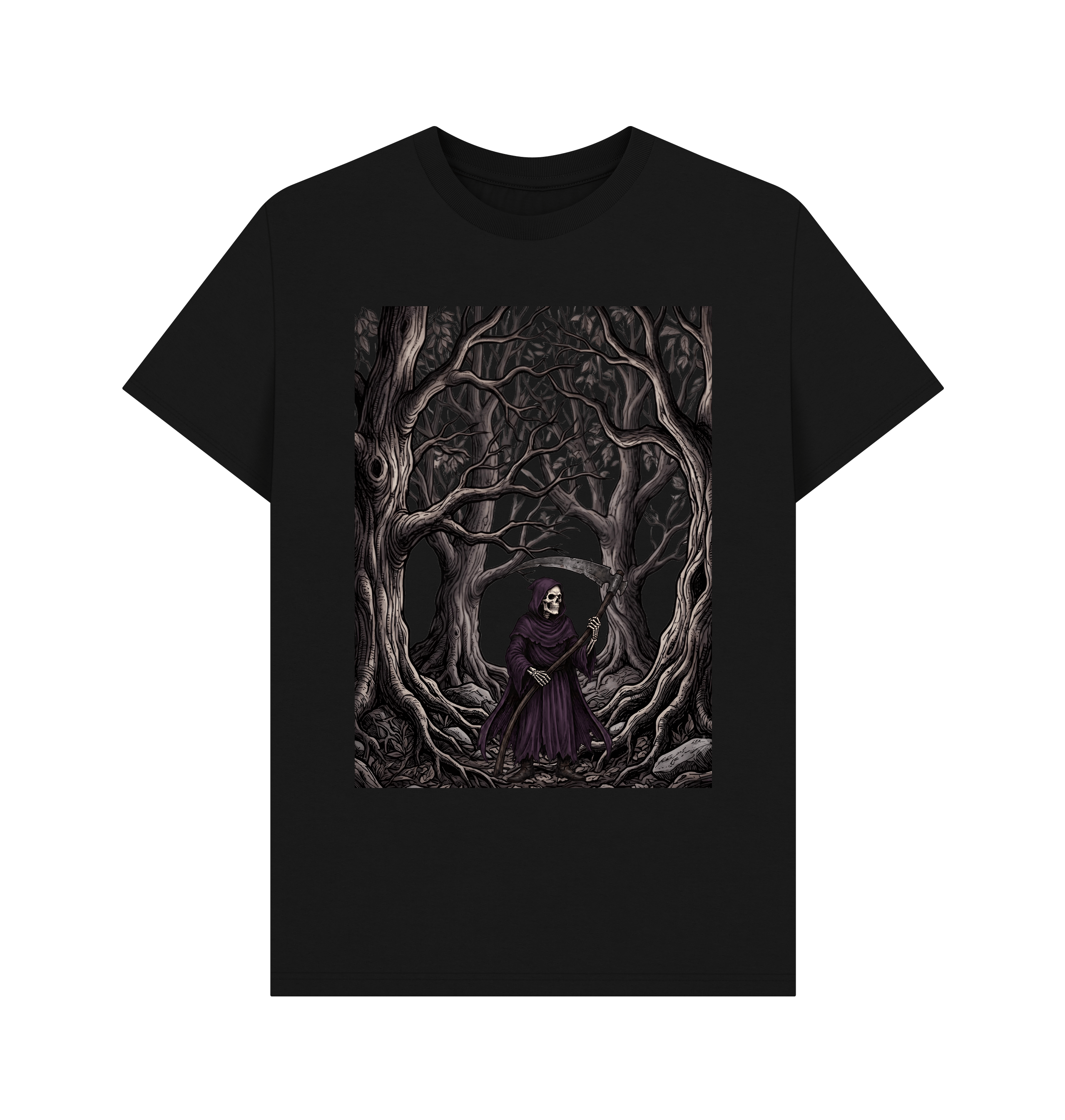 Black Printed T-shirt Front