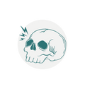 White Printed Circle Sticker Front