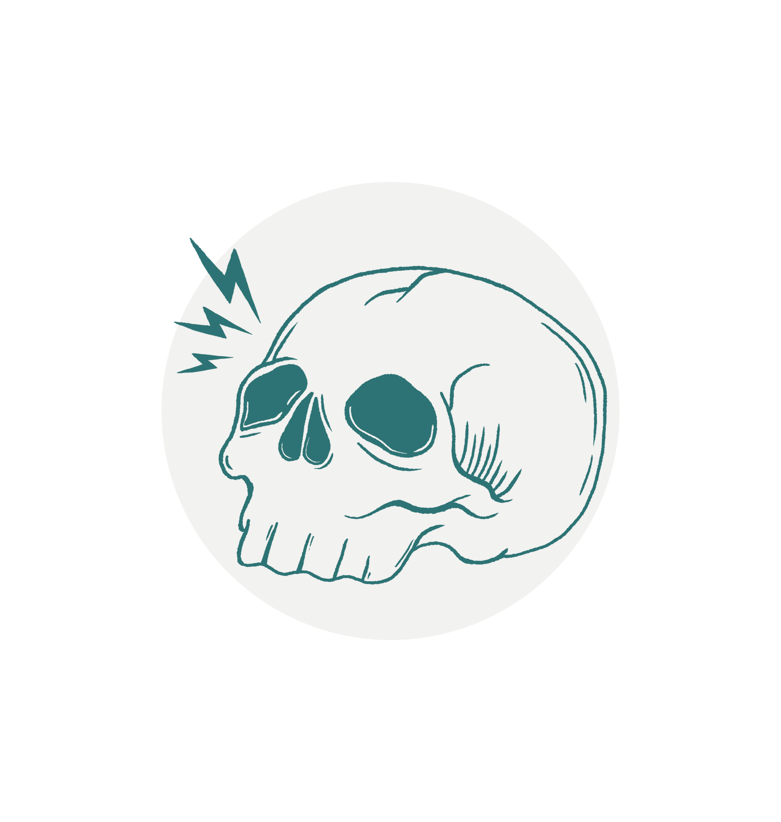 White Printed Circle Sticker Front