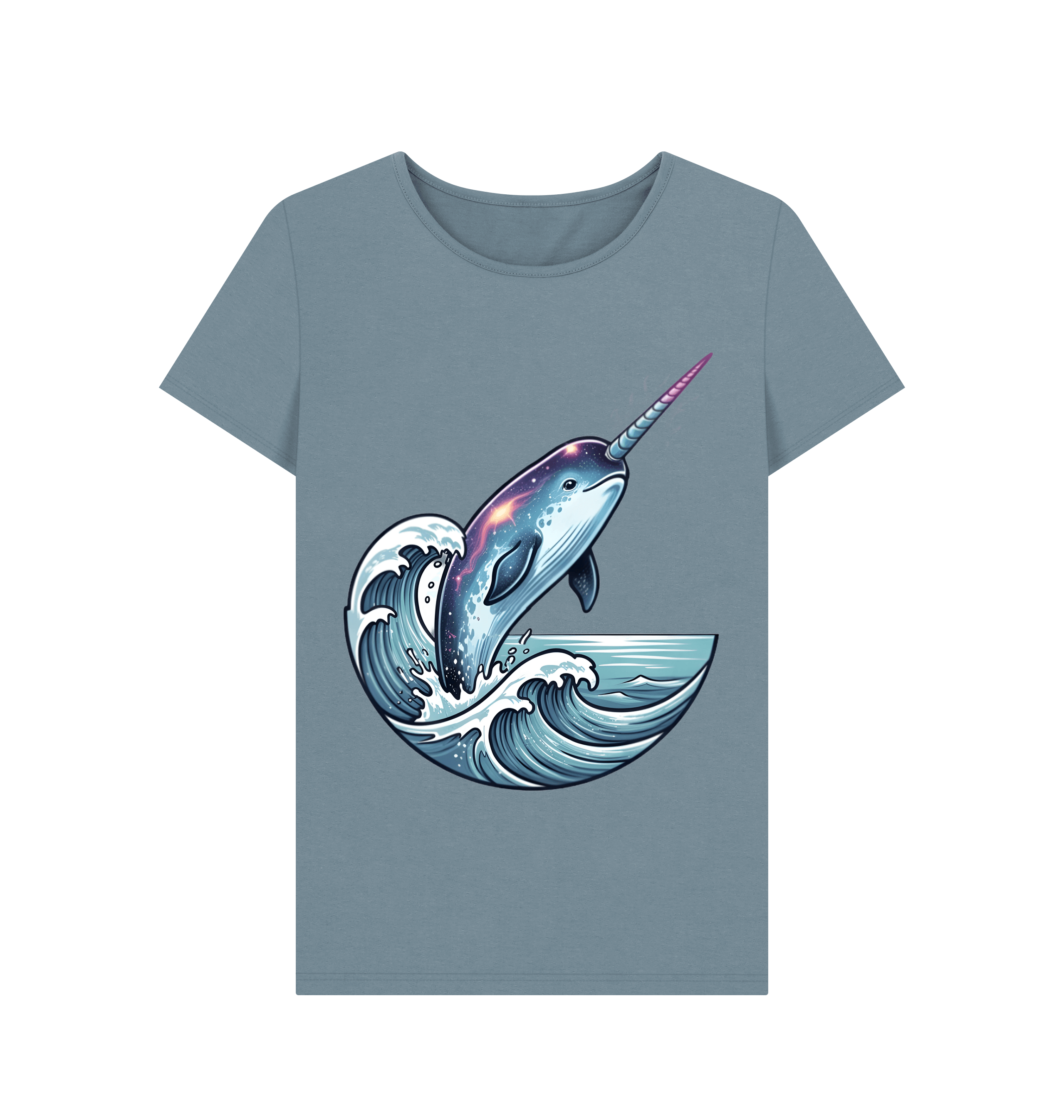 Stone Blue Printed T-shirt Front