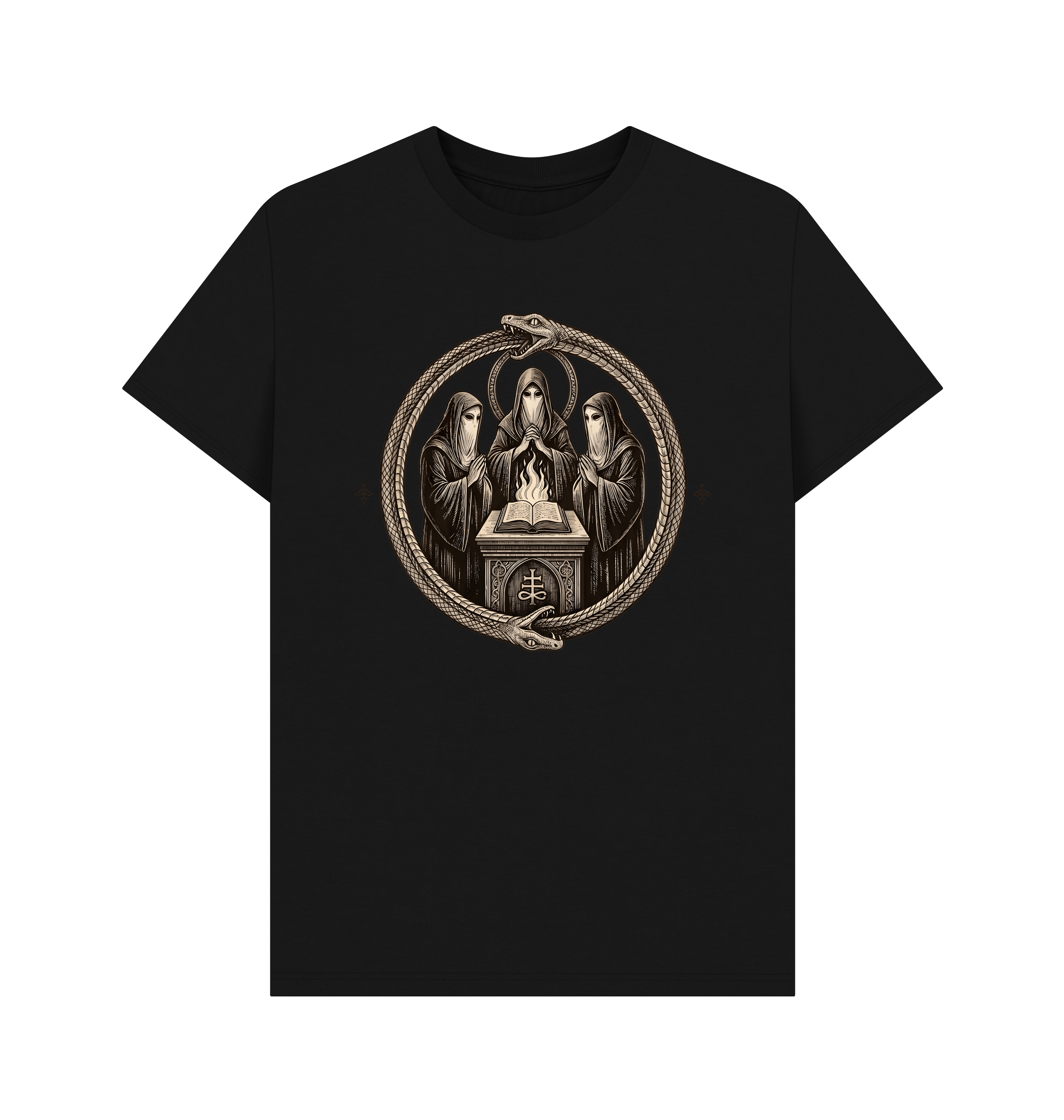 Black Printed T-shirt Front
