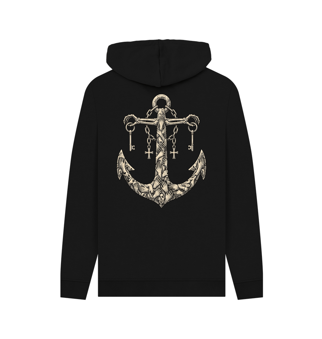 Black Printed Hoody Back