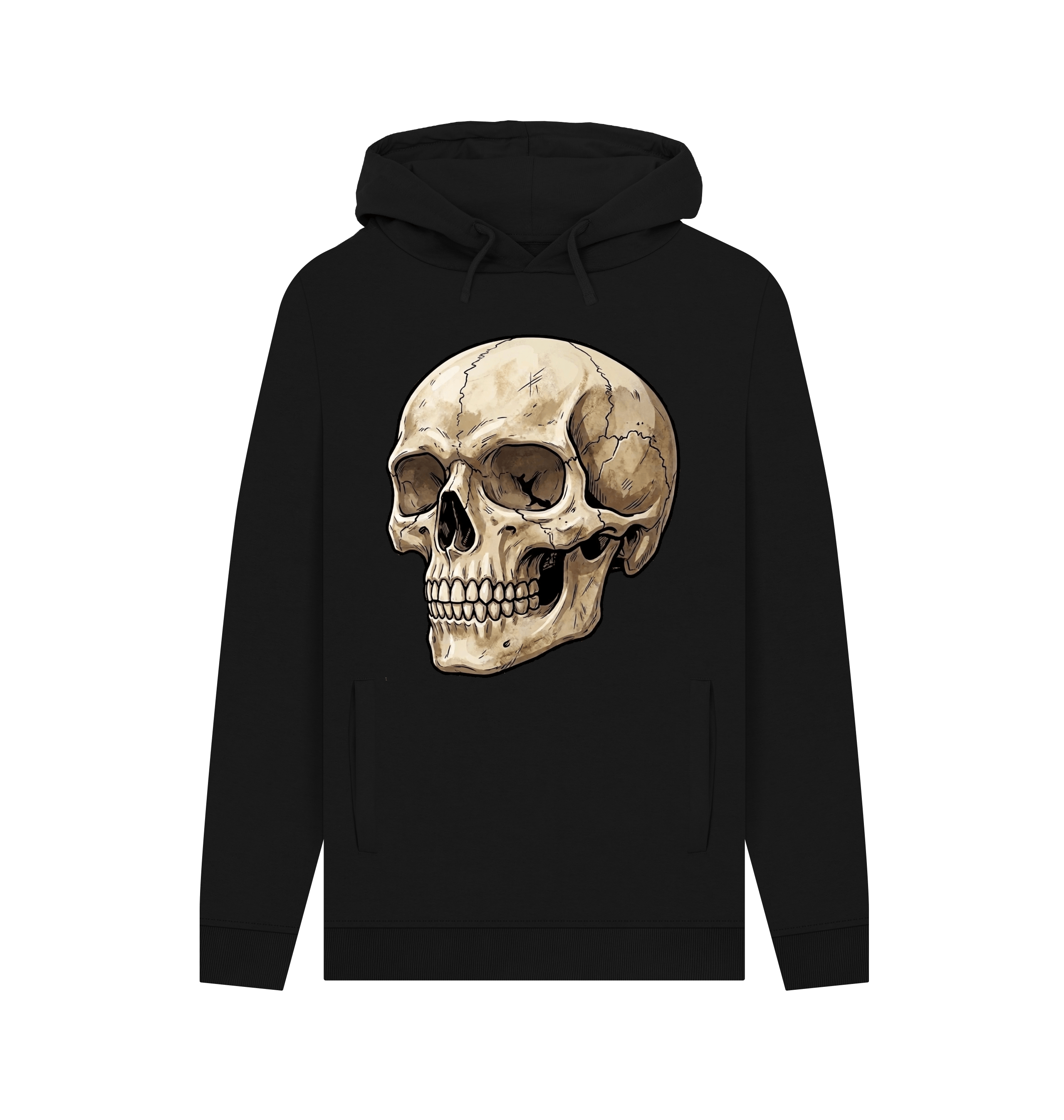 Black Printed Hoody Front
