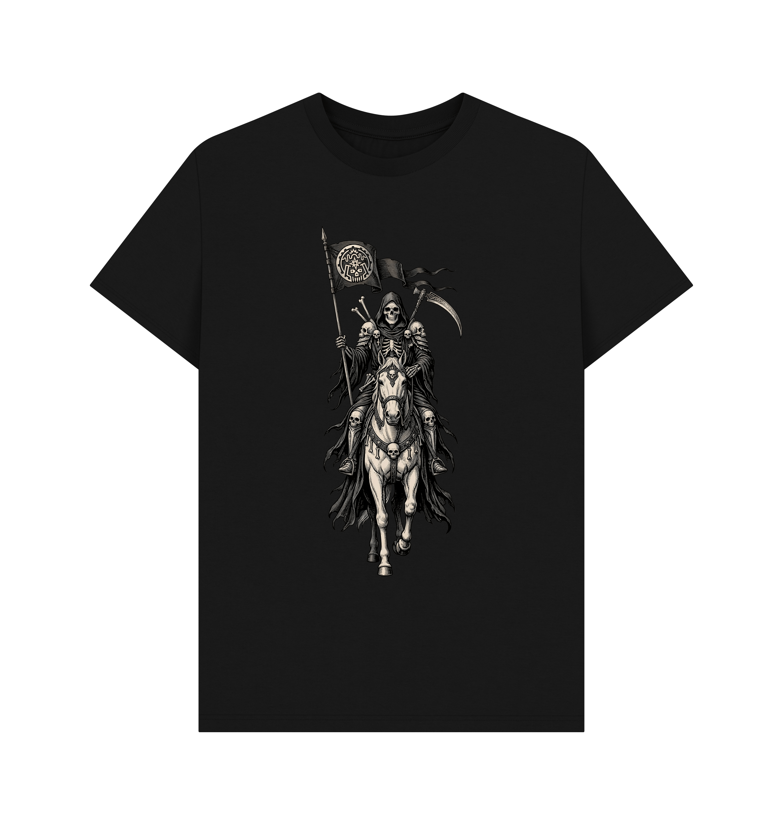 Black Printed T-shirt Front