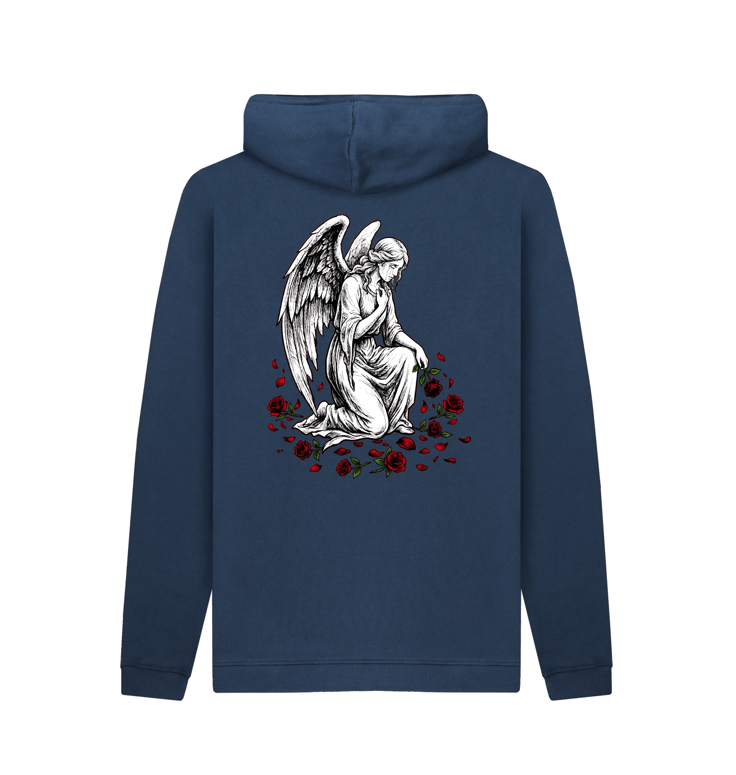 Navy Printed Hoody Back