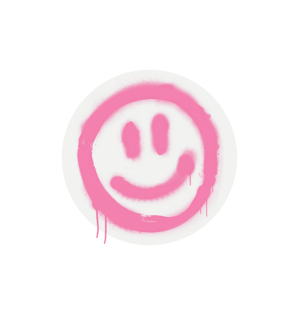 White Printed Circle Sticker Front