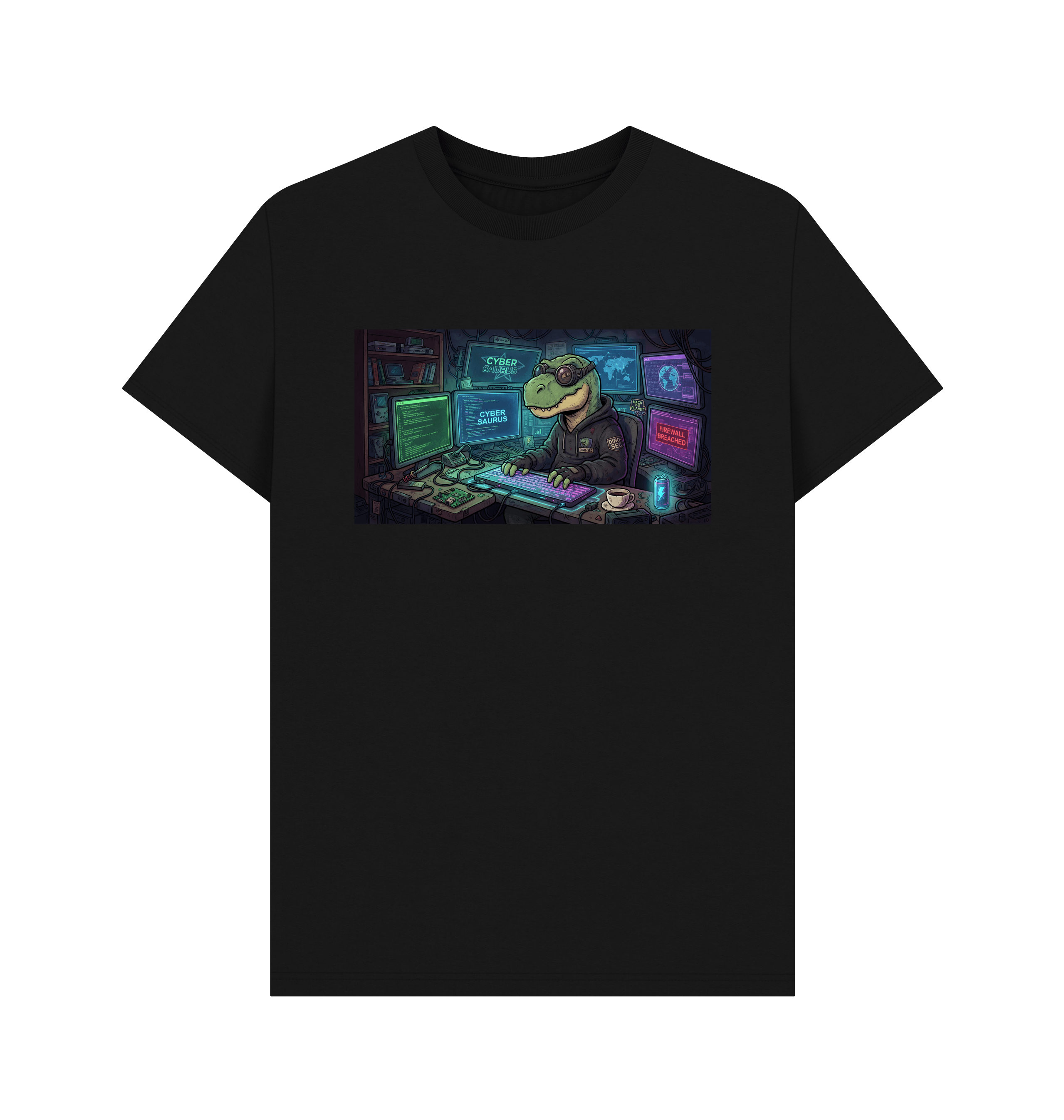 Black Printed T-shirt Front